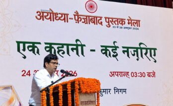 Gaurav Kumar Nigam spoke on topic ek kahani kai nazariye in ayodhya faizabad book fair